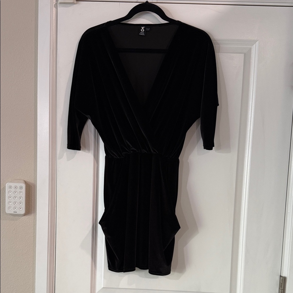 Black Velvet Wrap Dress